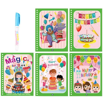 Livre d’Eau Magique avec Stylo – Livre de Coloriage Réutilisable, Jouet Éducatif Montessori pour Enfants 2 à 4 Ans