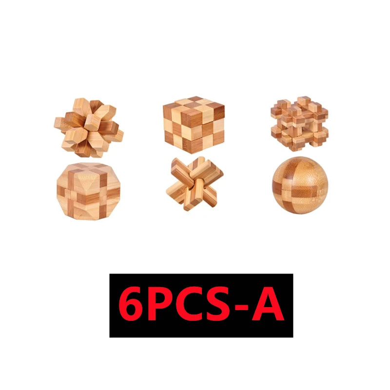 Lot de 3 à 15 Casse-Têtes en Bois – Serrures Kong Ming / Lu Ban, Puzzle 3D Éducatif Montessori, Jeu d’Intelligence pour Enfants et Adultes