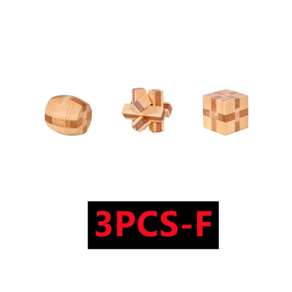 Lot de 3 à 15 Casse-Têtes en Bois – Serrures Kong Ming / Lu Ban, Puzzle 3D Éducatif Montessori, Jeu d’Intelligence pour Enfants et Adultes