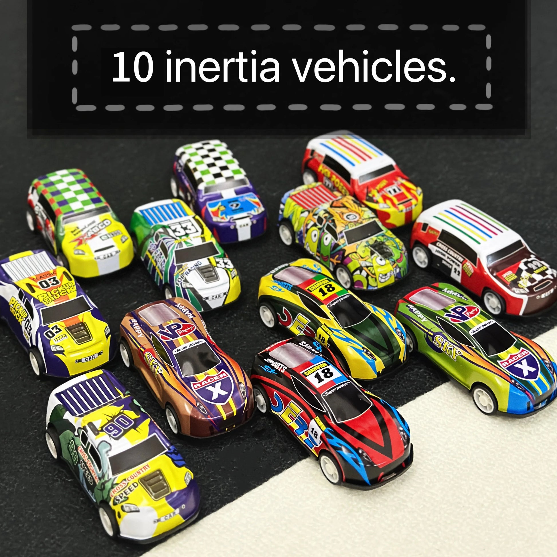 Lot de 10 Mini Voitures à Inertie – Modèles Diecast en Alliage et Plastique | Jouets de Course pour Enfants, Cadeau d’Anniversaire