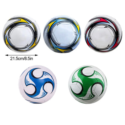Ballon de Football Taille 5 – PVC Résistant, Anti-Dérapant et Sans Couture, Idéal Entraînement & Match en Plein Air
