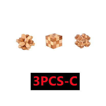 Lot de 3 à 15 Casse-Têtes en Bois – Serrures Kong Ming / Lu Ban, Puzzle 3D Éducatif Montessori, Jeu d’Intelligence pour Enfants et Adultes